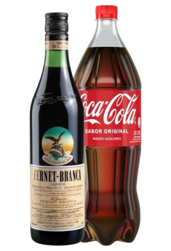 Fernet Branca 750ml con Coca Cola 2Lts.